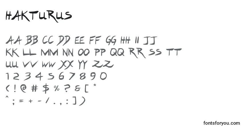Schriftart Hakturus – Alphabet, Zahlen, spezielle Symbole