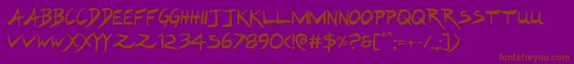 Czcionka Hakturus – brązowe czcionki na fioletowym tle