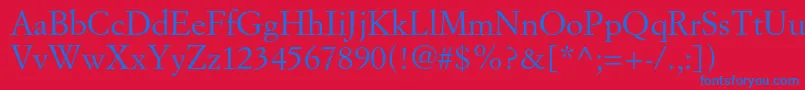 Simoncinigaramondstd Font – Blue Fonts on Red Background