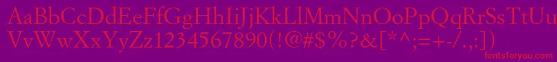 Simoncinigaramondstd Font – Red Fonts on Purple Background