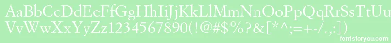 Simoncinigaramondstd Font – White Fonts on Green Background