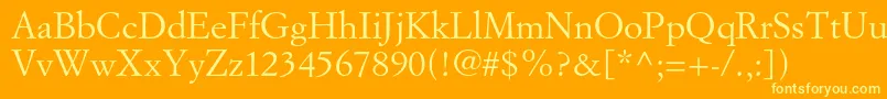 Simoncinigaramondstd Font – Yellow Fonts on Orange Background