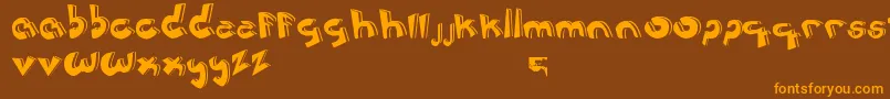 Weitere Informationen zur JerРІnimoCartoon-Schriftart JerРІnimoCartoon-Schriftart – Orangefarbene Schriften auf braunem Hintergrund