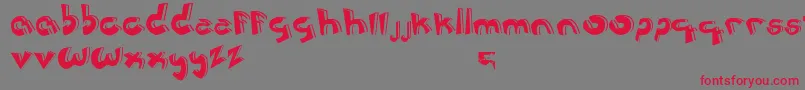 JerРІnimoCartoon-Schriftart – Rote Schriften auf grauem Hintergrund
