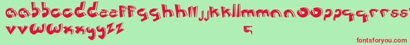 JerРІnimoCartoon Font – Red Fonts on Green Background
