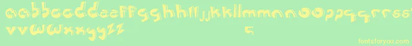 フォントJerРІnimoCartoon – 黄色の文字が緑の背景にあります