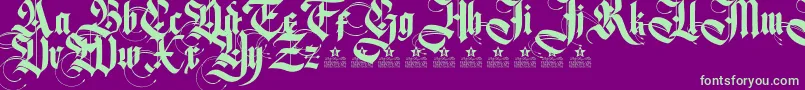 MagnificentPersonalUse Font – Green Fonts on Purple Background