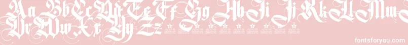 MagnificentPersonalUse-Schriftart – Weiße Schriften auf rosa Hintergrund