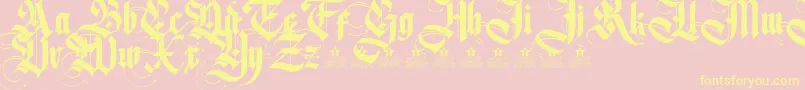 MagnificentPersonalUse-Schriftart – Gelbe Schriften auf rosa Hintergrund