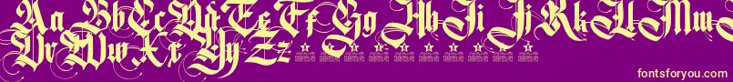 MagnificentPersonalUse Font – Yellow Fonts on Purple Background