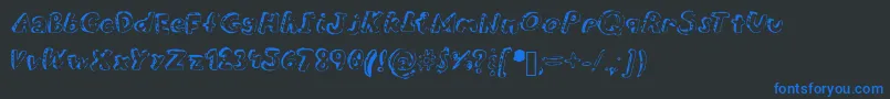 Overdue Font – Blue Fonts on Black Background