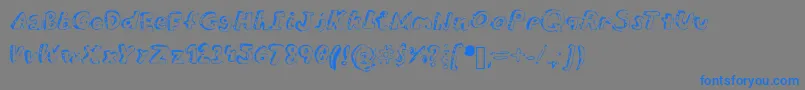 Overdue-Schriftart – Blaue Schriften auf grauem Hintergrund