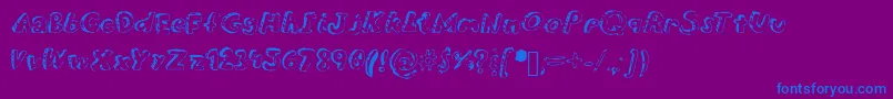 Overdue Font – Blue Fonts on Purple Background