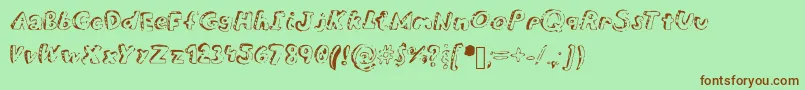 Overdue Font – Brown Fonts on Green Background