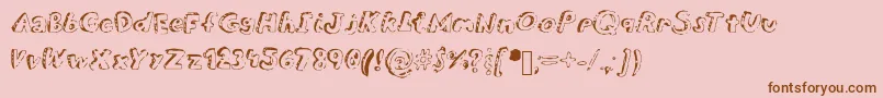 Overdue Font – Brown Fonts on Pink Background