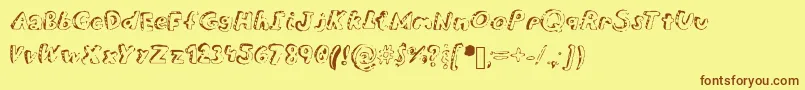 Overdue Font – Brown Fonts on Yellow Background