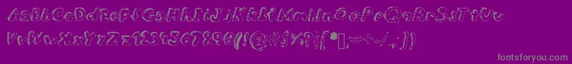 Overdue-Schriftart – Graue Schriften auf violettem Hintergrund