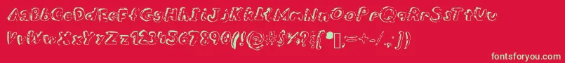 Overdue Font – Green Fonts on Red Background