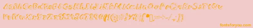 Overdue Font – Orange Fonts on Pink Background