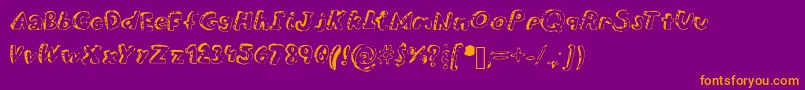 Overdue Font – Orange Fonts on Purple Background