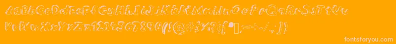 Weitere Informationen zur Overdue-Schriftart Overdue-Schriftart – Rosa Schriften auf orangefarbenem Hintergrund