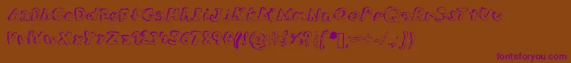 Overdue-Schriftart – Violette Schriften auf braunem Hintergrund