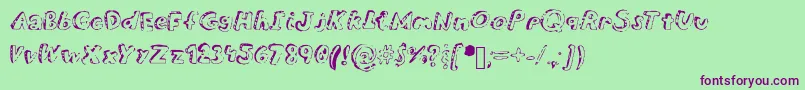 Overdue Font – Purple Fonts on Green Background