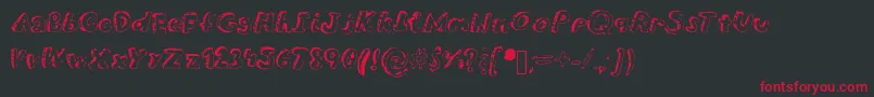 Overdue Font – Red Fonts on Black Background