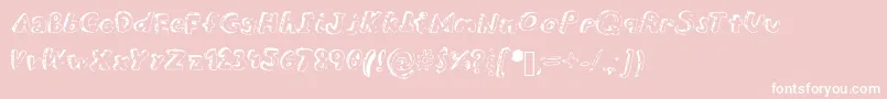 Overdue Font – White Fonts on Pink Background