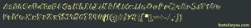 Overdue Font – Yellow Fonts on Black Background