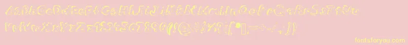 Overdue Font – Yellow Fonts on Pink Background