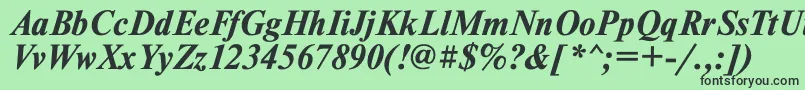 フォントTmsdlbi – 緑の背景に黒い文字