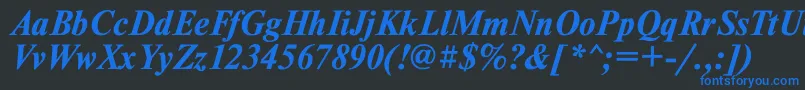 Tmsdlbi Font – Blue Fonts on Black Background