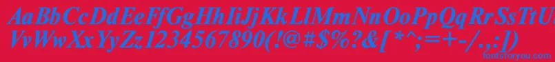 Tmsdlbi Font – Blue Fonts on Red Background