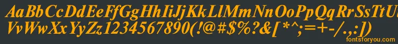 フォントTmsdlbi – 黒い背景にオレンジの文字