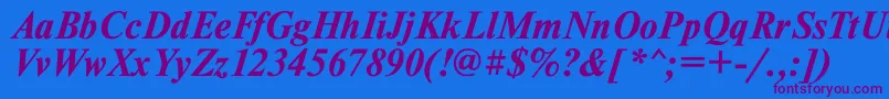 Tmsdlbi Font – Purple Fonts on Blue Background