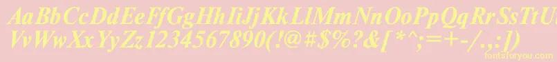 Tmsdlbi Font – Yellow Fonts on Pink Background