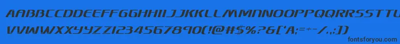フォントSkymarshalcondital – 黒い文字の青い背景