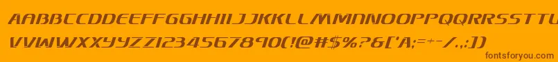 Skymarshalcondital-Schriftart – Braune Schriften auf orangefarbenem Hintergrund
