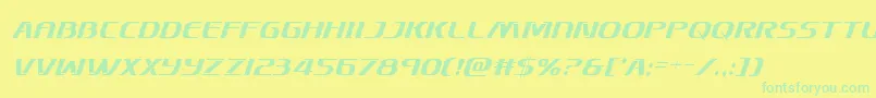 Skymarshalcondital Font – Green Fonts on Yellow Background