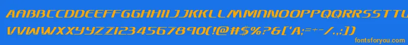 Шрифт Skymarshalcondital – оранжевые шрифты на синем фоне