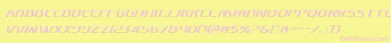 Skymarshalcondital-Schriftart – Rosa Schriften auf gelbem Hintergrund