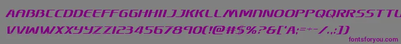 フォントSkymarshalcondital – 紫色のフォント、灰色の背景