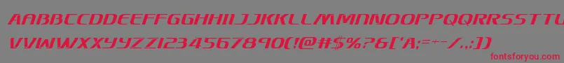 Skymarshalcondital-Schriftart – Rote Schriften auf grauem Hintergrund