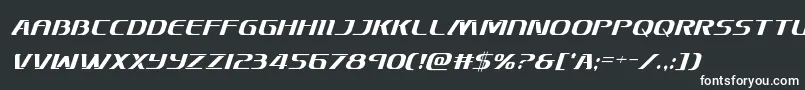 フォントSkymarshalcondital – 黒い背景に白い文字