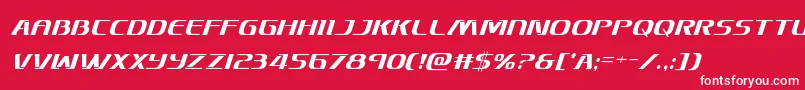 フォントSkymarshalcondital – 赤い背景に白い文字