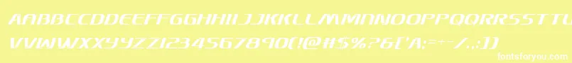 Skymarshalcondital Font – White Fonts on Yellow Background