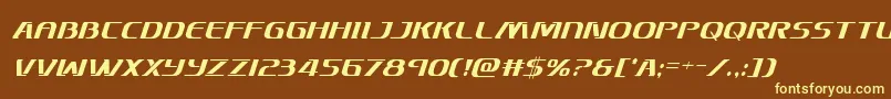 Skymarshalcondital-fontti – keltaiset fontit ruskealla taustalla