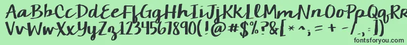 Kgcamdenmarketscript Font – Black Fonts on Green Background