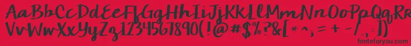Kgcamdenmarketscript Font – Black Fonts on Red Background
